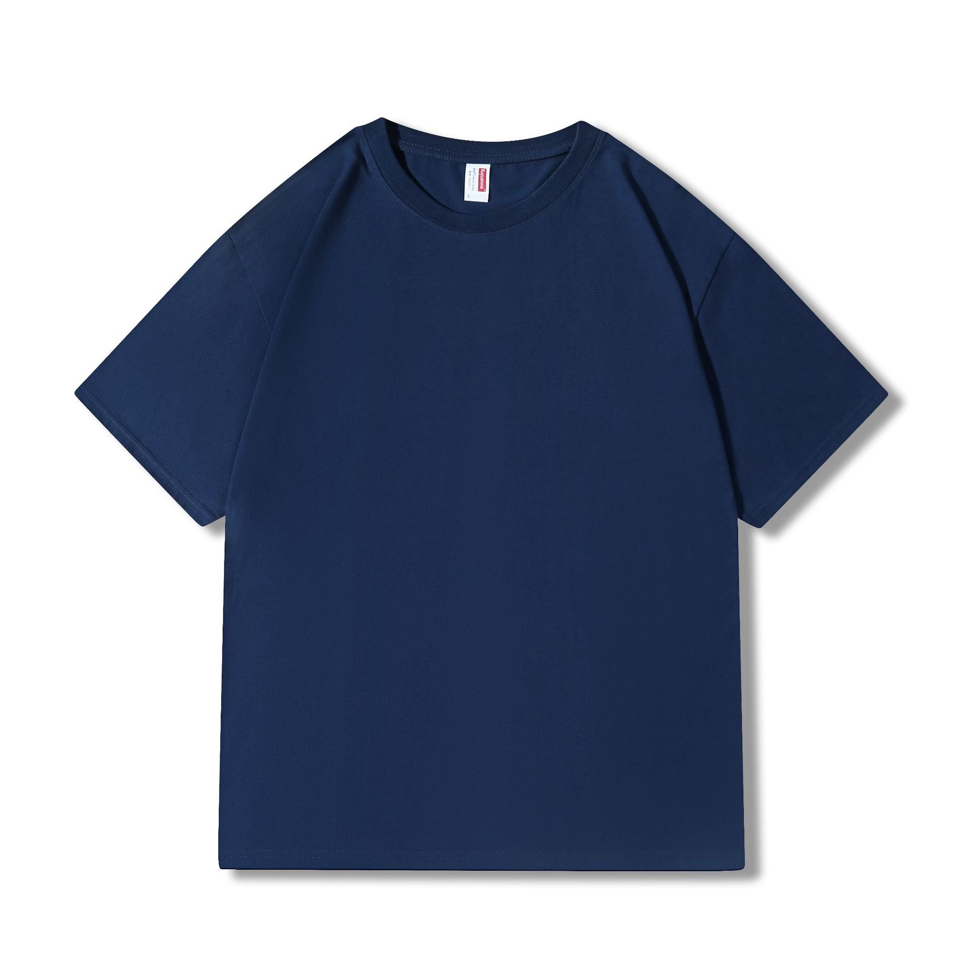 210g combed cotton solid color pure cotton round neck short sleeve custom printed for men's T-shirt