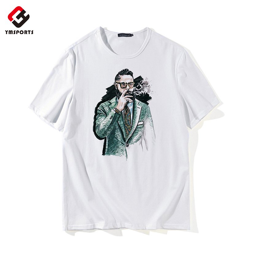 Oversized 100% Cotton Streetwear Graphic T shirt Hip Hop Heavyweight Drop Shoulder T-shirt High Quality T Shirt For Men