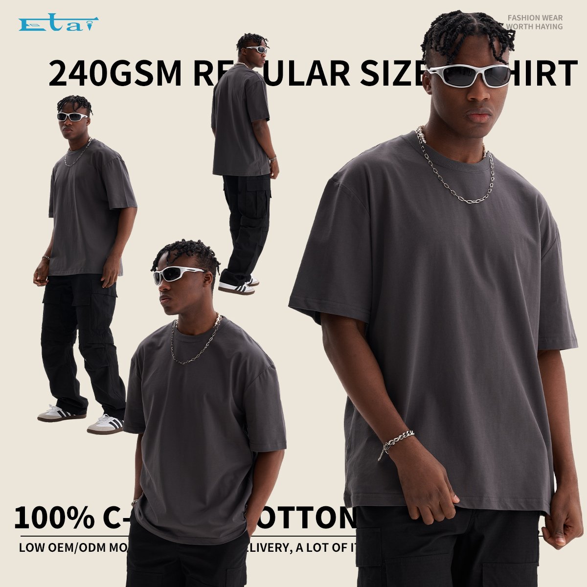summer wholesale regular cotton men's t-shirts blank plain casual street wear custom t shirt for men