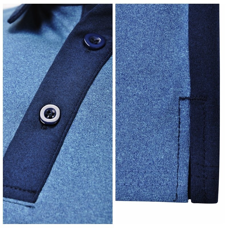 Men's polo t-shirts cool dry contrast collar design golf shirts Henley New Design Quick Dry Breathable Anit-wrinkle