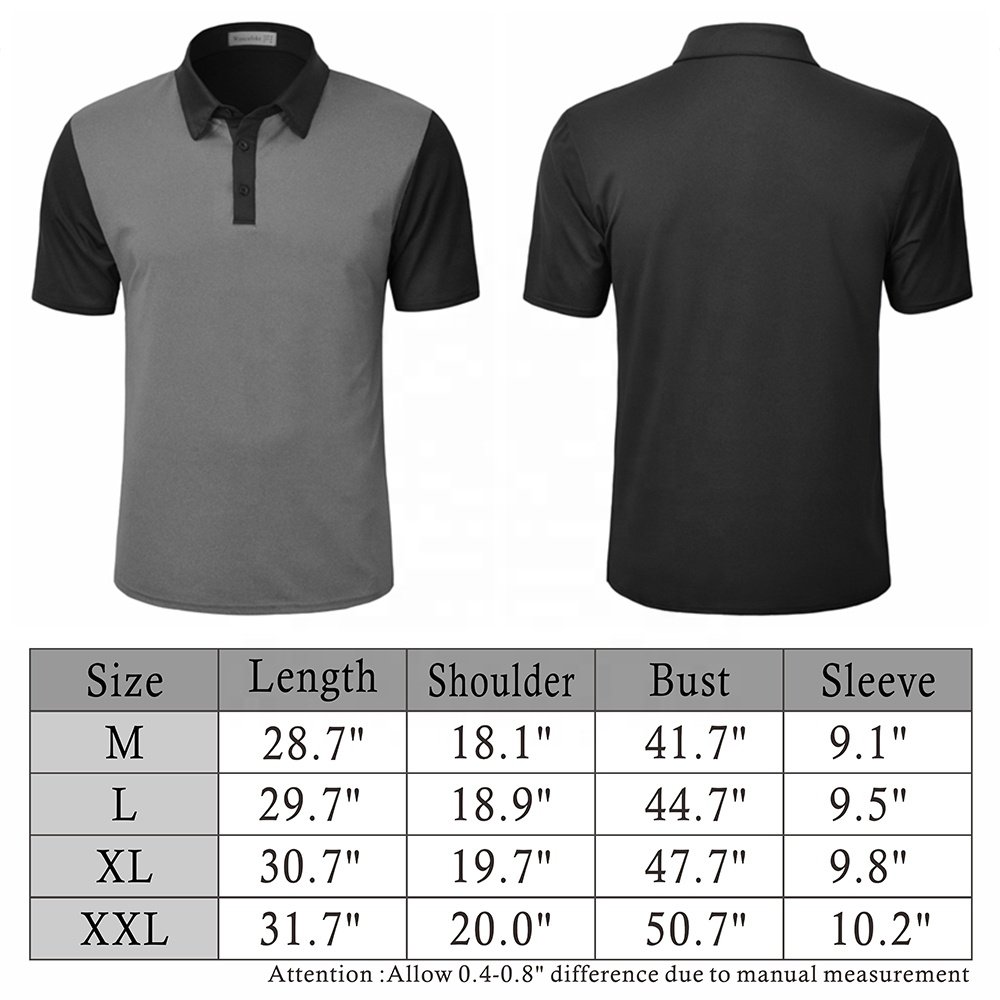 Men's polo t-shirts cool dry contrast collar design golf shirts Henley New Design Quick Dry Breathable Anit-wrinkle