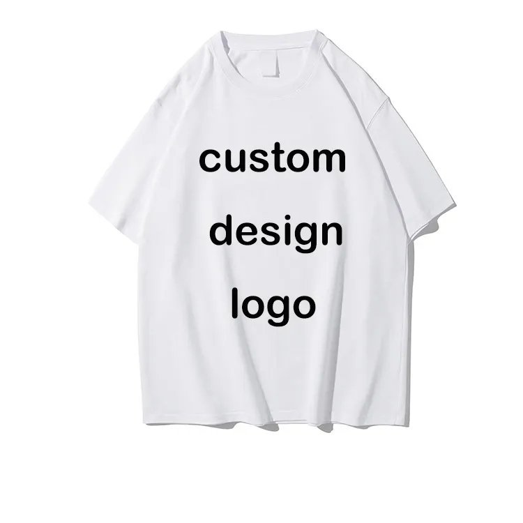 Customized Black Printed Oversized Blank Unisex Silk Pima Cotton Men's Thick T-Shirt