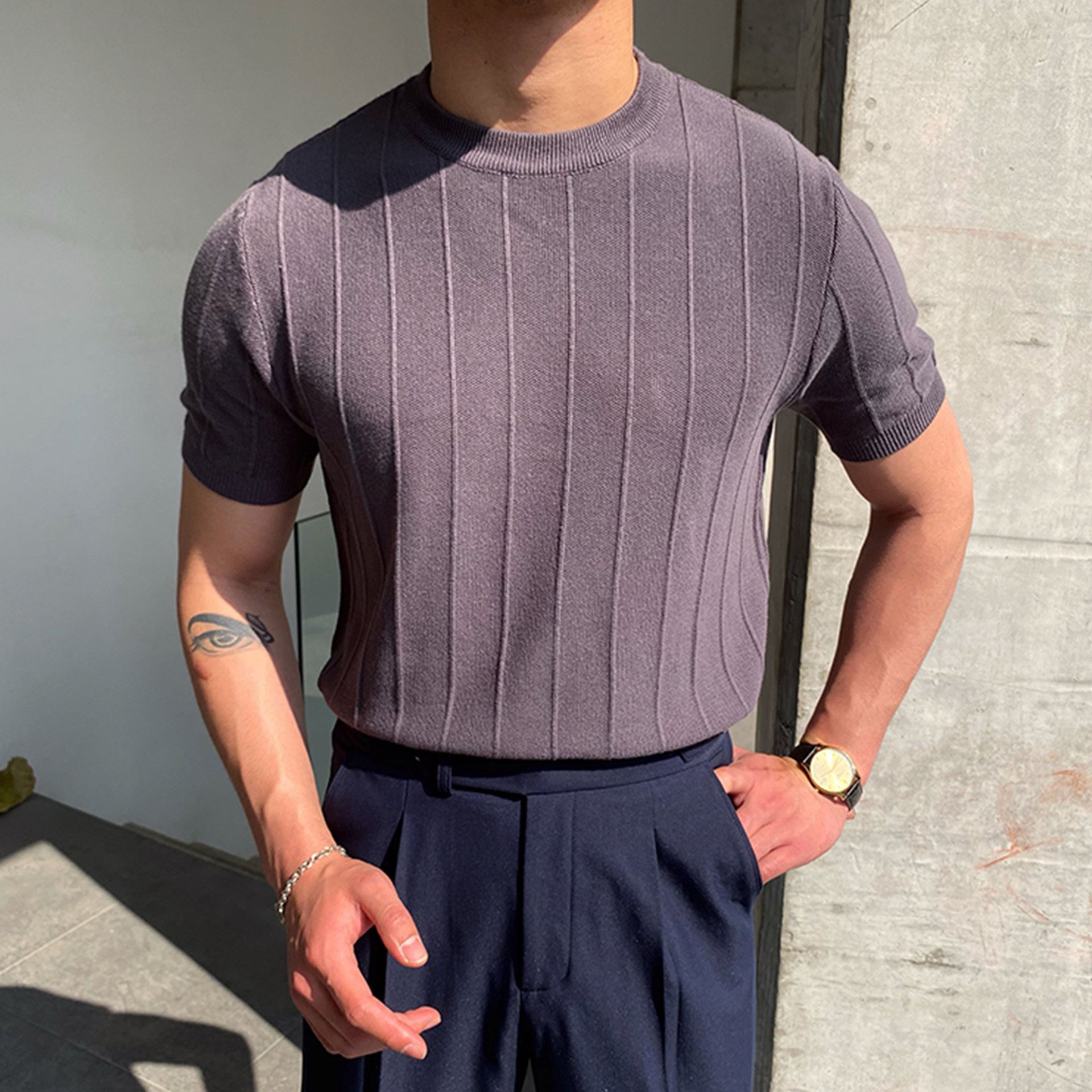 New Short Sleeve T-shirt for Men's Summer Fashion Simple Half Sleeve Breathable Loose Relaxed Fashion Brand T-shirt