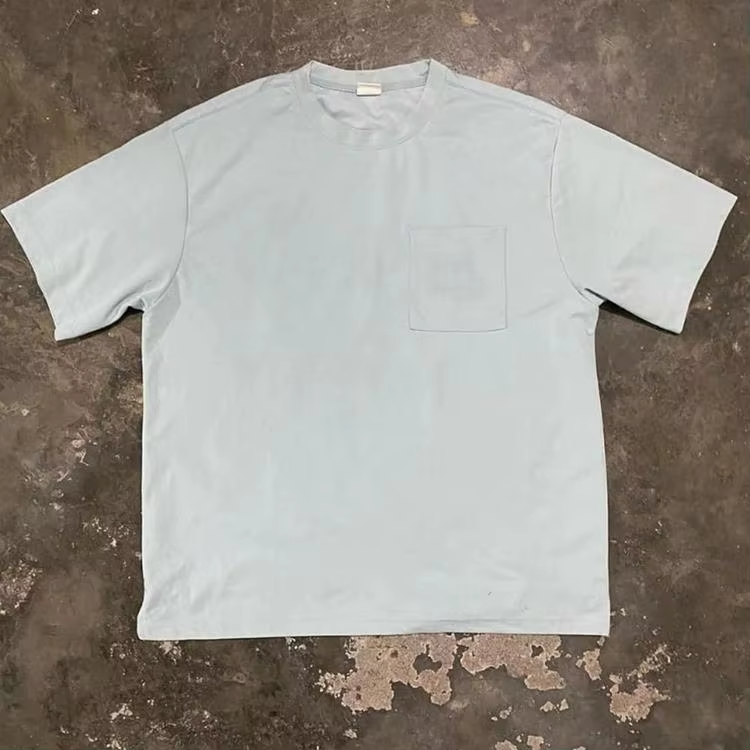Customized Logo Embroidered Patch Vintage 100% Cotton Unisex Heavyweight Mens T-Shirt Short Sleeve Solid Pattern Plus Size Short