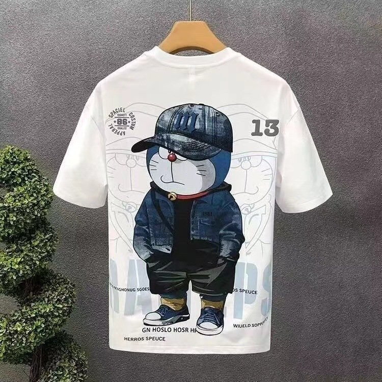 Custom 100% Cotton Men's Short Sleeve T-Shirt Black Printed Dress Designs Embroidered Turtleneck Solid Puff Printing Techniques