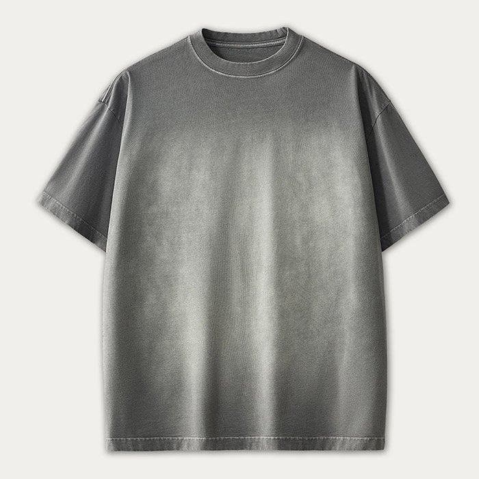 High Quality Sun Faded Vintage Oversized 280gsm 100% Cotton Street Wear Custom Men's Acid Wash Puff Printing DTG T-shirt
