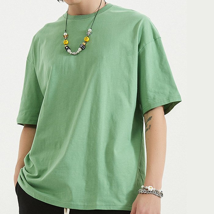 2023 New Cotton Loose Solid Color Short-sleeved Blank Shirt Men's Fashion Latest Design T-shirt