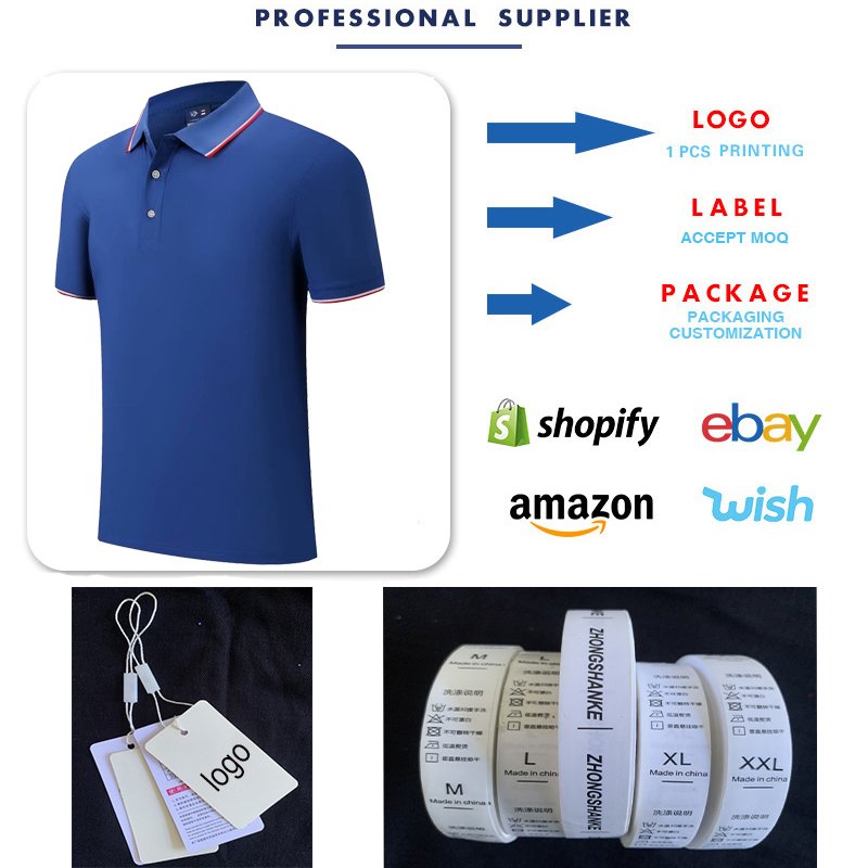 Navy cotton T-shirt Custom men's golf dry polo with embroidered logo