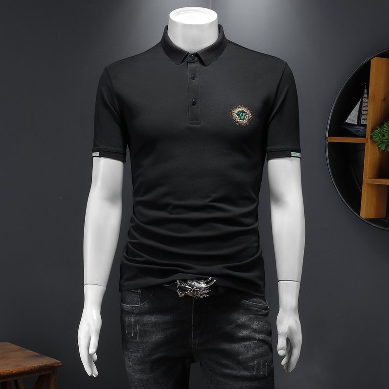 European Size Men Short Sleeve O-neck T-shirt Solid Color Simple Loose Casual Hot Sale Polyester Men's Pullover T-shirt