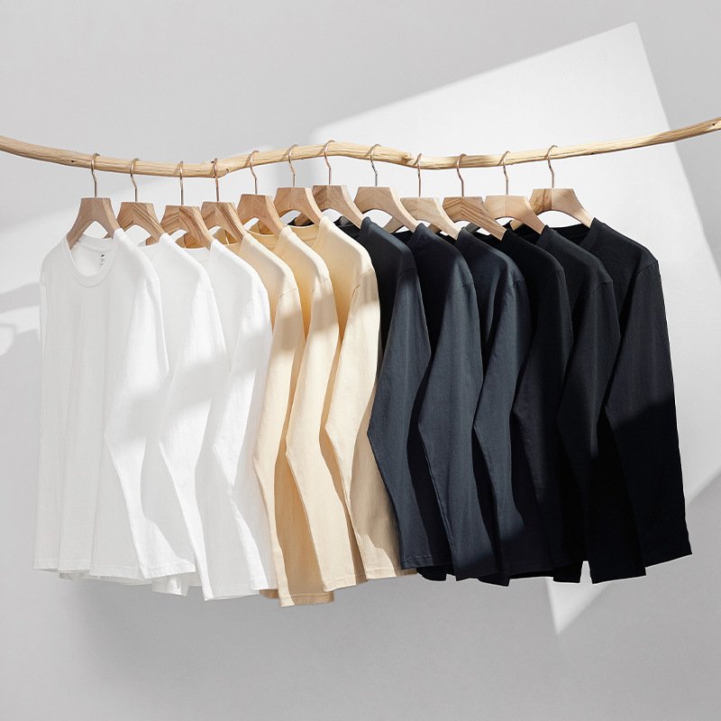 MT2293 Wholesales Custom 230g 100% Cotton Unisex Long Sleeve T-Shirts Plus Size Men's T-Shirts
