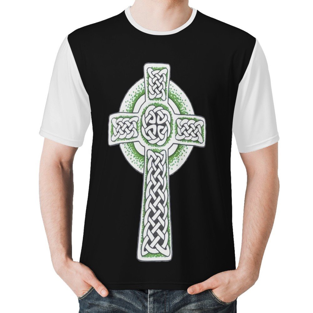 Hot Selling Vintage Wholesale Celtic Tattoo Design Printing Custom High Quality Short Sleeve Casual Shirt 5XL Men's T-shirt