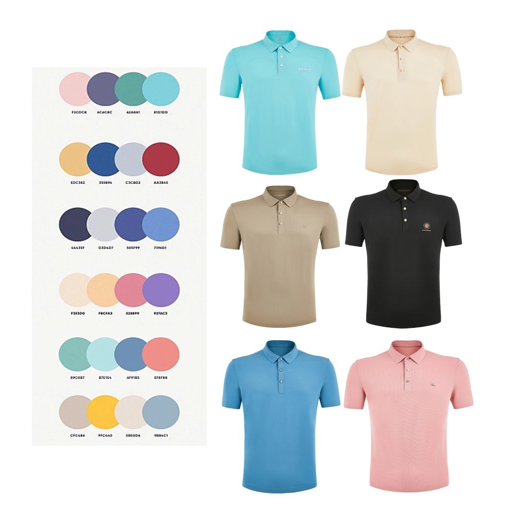 Solid Polo Collar Pure Cotton Polyester Spandex Moisture Wicking Men Polo T Shirt Custom Logo Embroidered Dry&fit