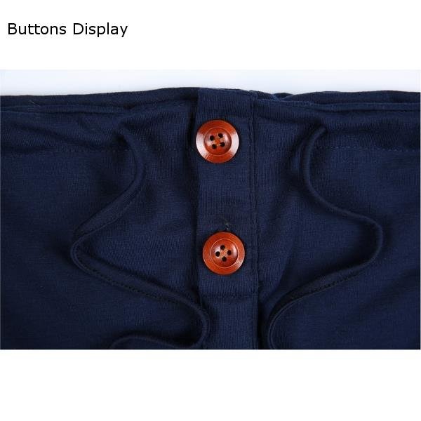 2021 Summer fashion mens high quality Solid Color Drawstring Button Stand Collar Long Sleeve T-Shirt For Men