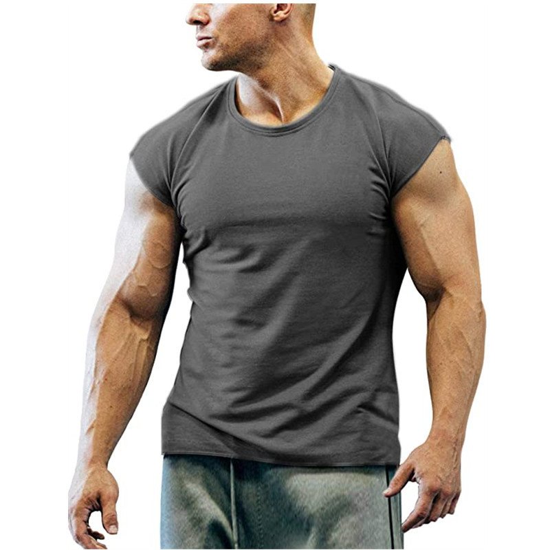 Spring/Summer New Slim Fit Short sleeved Men's T-shirt Youth Muscle Fitness European and American Men's T-shirt Large Men's Wear