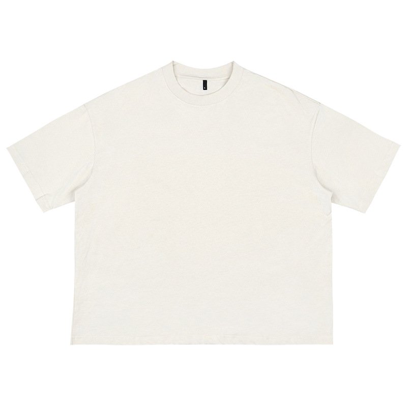 Custom crew neck sun faded screen printed cotton oversized vintage acid washed drop shoulder boxy cropped custom T Shirt