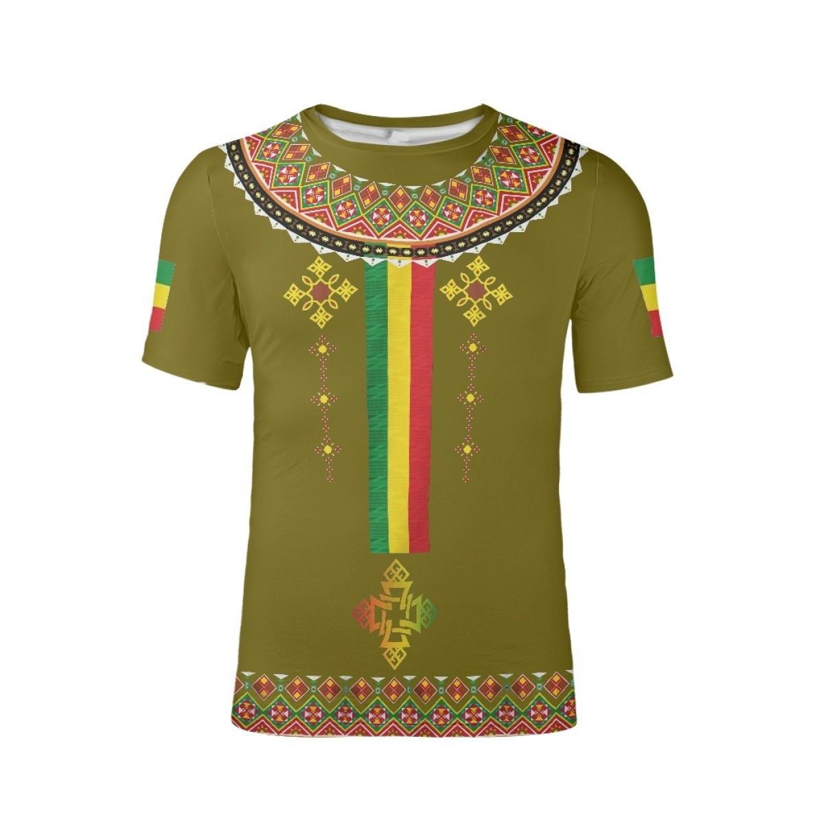 Ethiopia Ethipian Tribal Mens T shirts Drop Shipping Products 2023 Custom Logo O neck Short Sleeve Tees Summer Oversized Tops