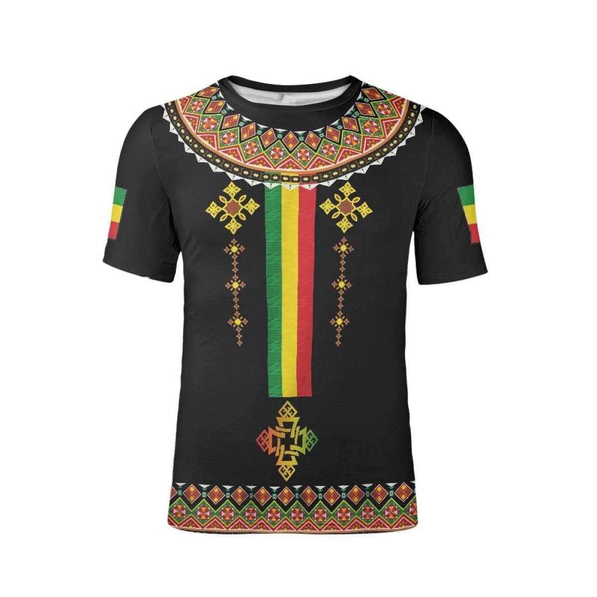 Ethiopia Ethipian Tribal Mens T shirts Drop Shipping Products 2023 Custom Logo O neck Short Sleeve Tees Summer Oversized Tops