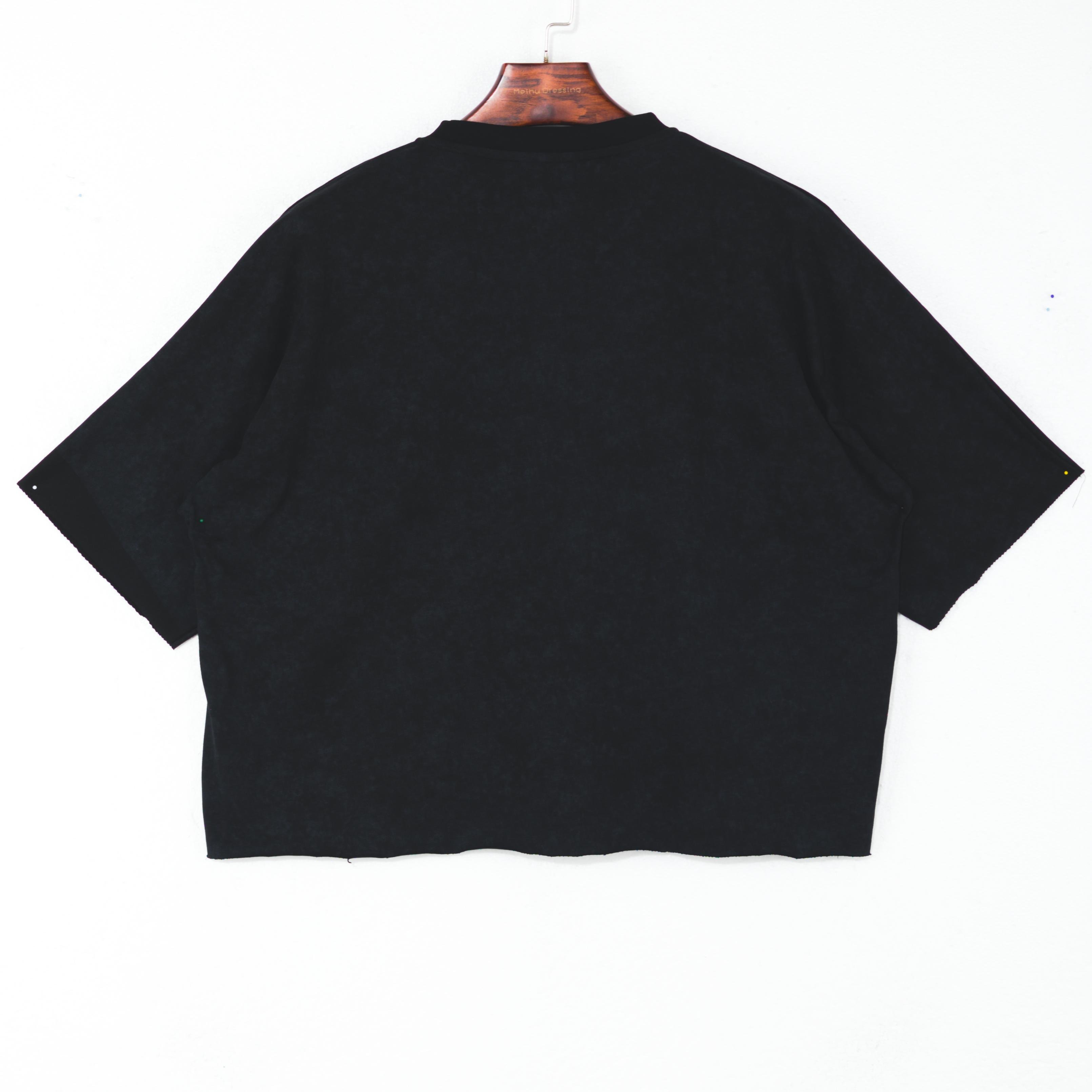 Acid Wash Oversized Tshirt Graphic Designs customized Men's Cotton T-Shirts Cropped Boxy Tshirt for Men