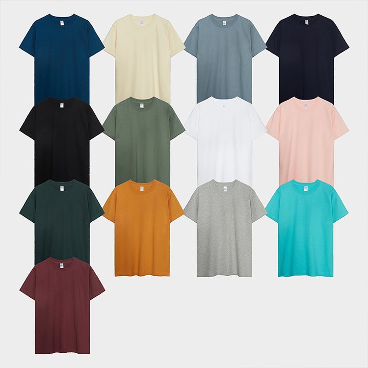 JF 300 GSM OEM Solid Color Print Shirts Logo Customization 100%Cotton Top Short Sleeve Plus Size Unisex Men Women T-shirt