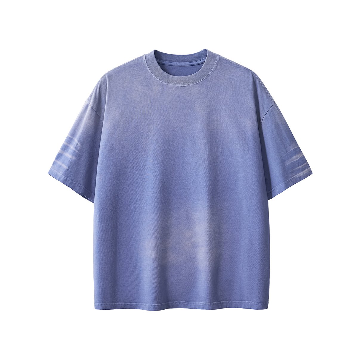 Acid Washed oversize T Shirt 280GSM 100% heavy cotton Vintage Spray Wash Gradient color tshirt sleeve Striped T-shirt