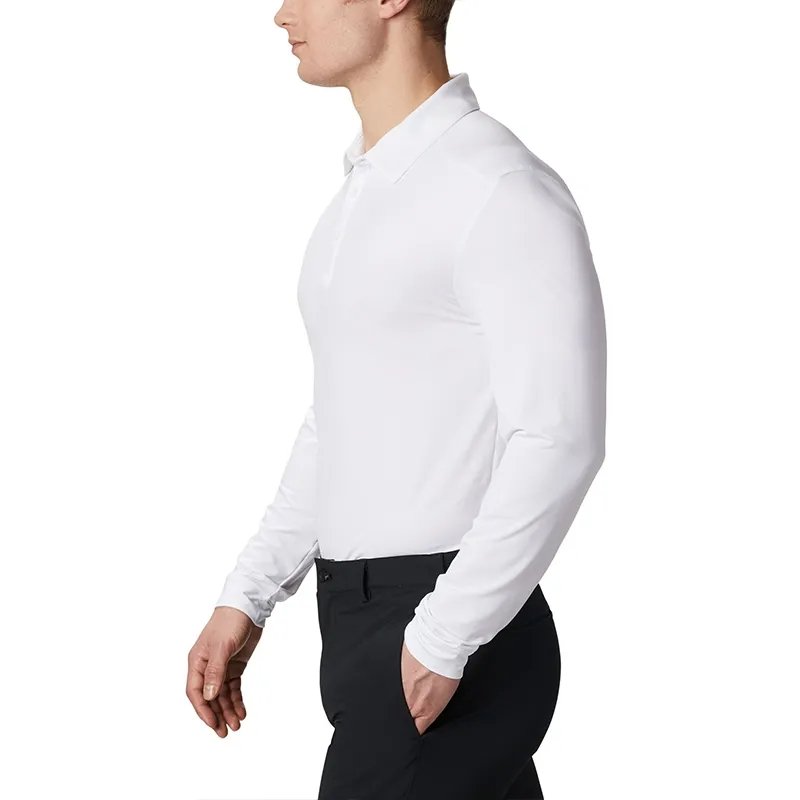 Customized Quick Dry Long Sleeve polo polyester T-shirt Jersey buttons Golf Polo Shirt Men's Shirt