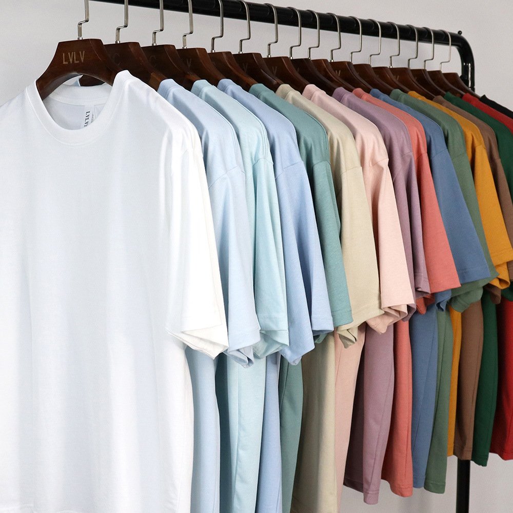 250gsm Blank T Shirt No Drawing Custom Logo Design Graphic Heavy Weight Pure Cotton Tshirt Men Women Plain T Shirt