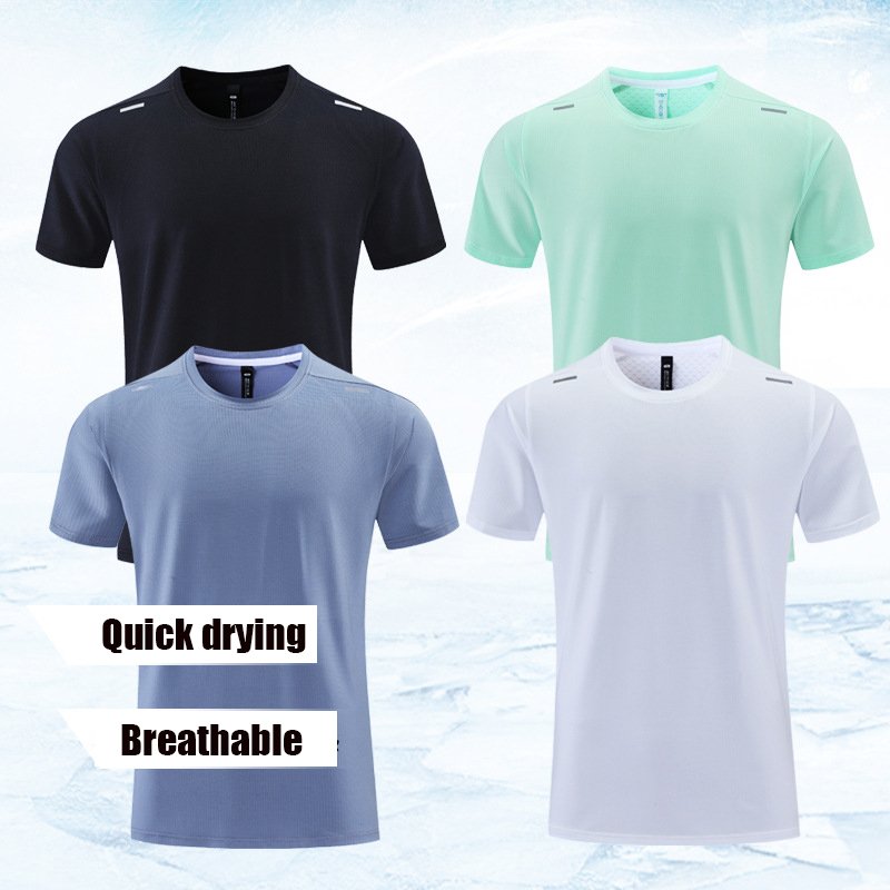 Custom Summer Breathable Polyester Quick Dry Running T Shirt For Men Fitness Athletic Gym Sports Wear Men's T-Shirts