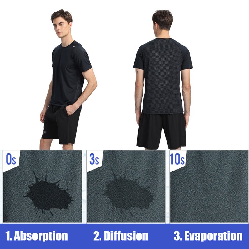 Custom Summer Breathable Polyester Quick Dry Running T Shirt For Men Fitness Athletic Gym Sports Wear Men's T-Shirts