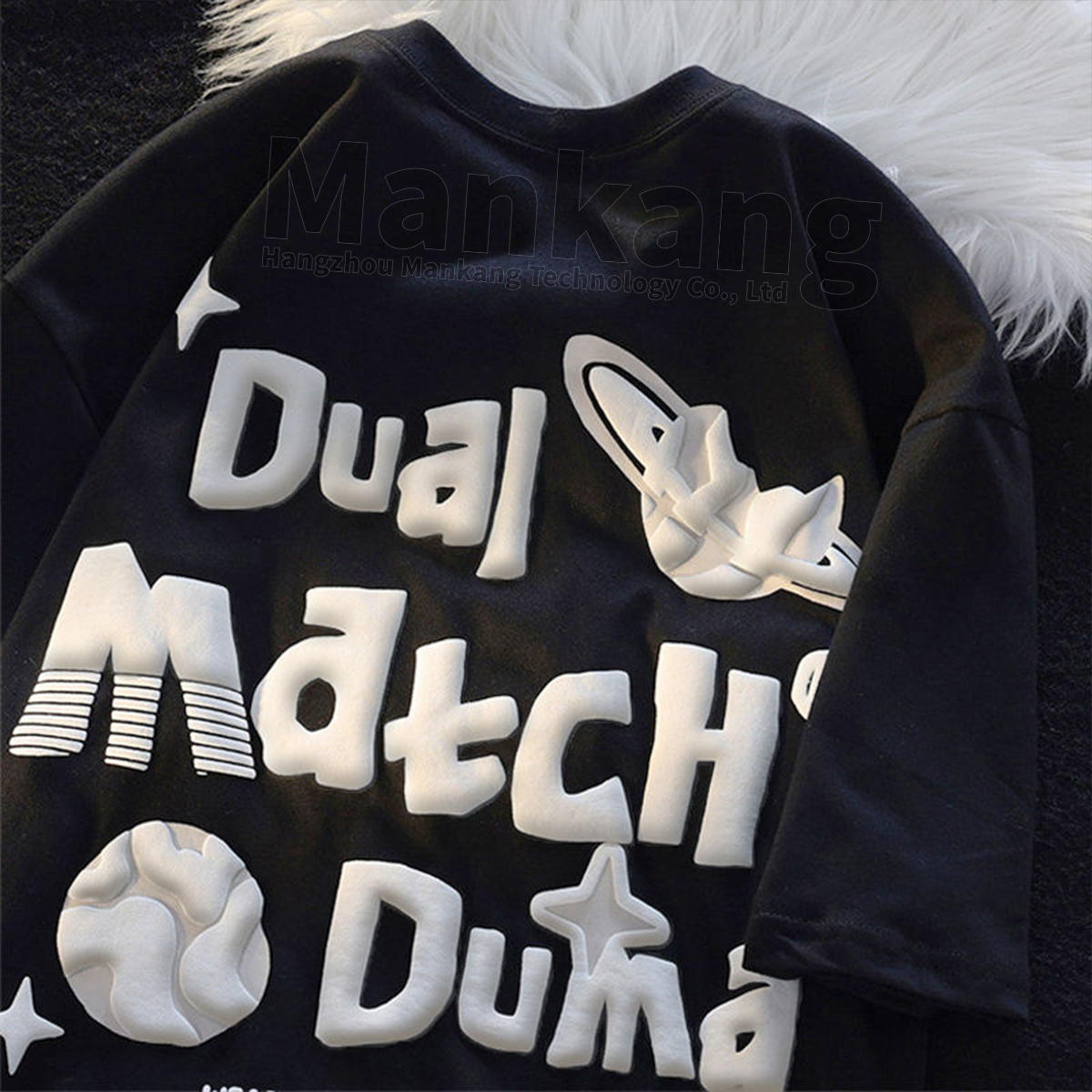 Factory Cotton Outdoor 3D Embossed short sleeve Custom 3D Puff Print Plain T Shirt Foam Screen Plus Size Men's T-Shirts