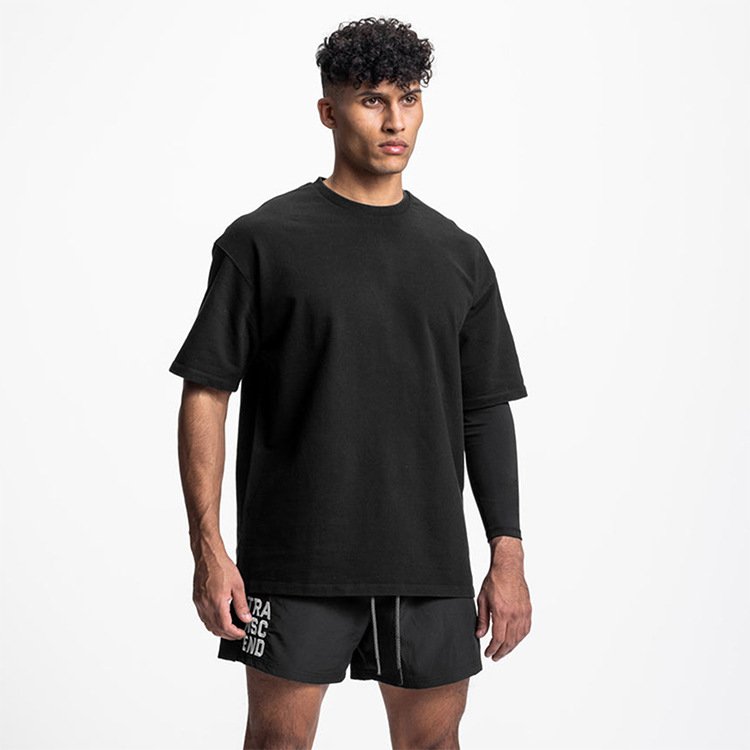 Wholesale Men Blank T-shirt Custom Quality Cotton Loose Drop Shoulder Oversized T Shirt