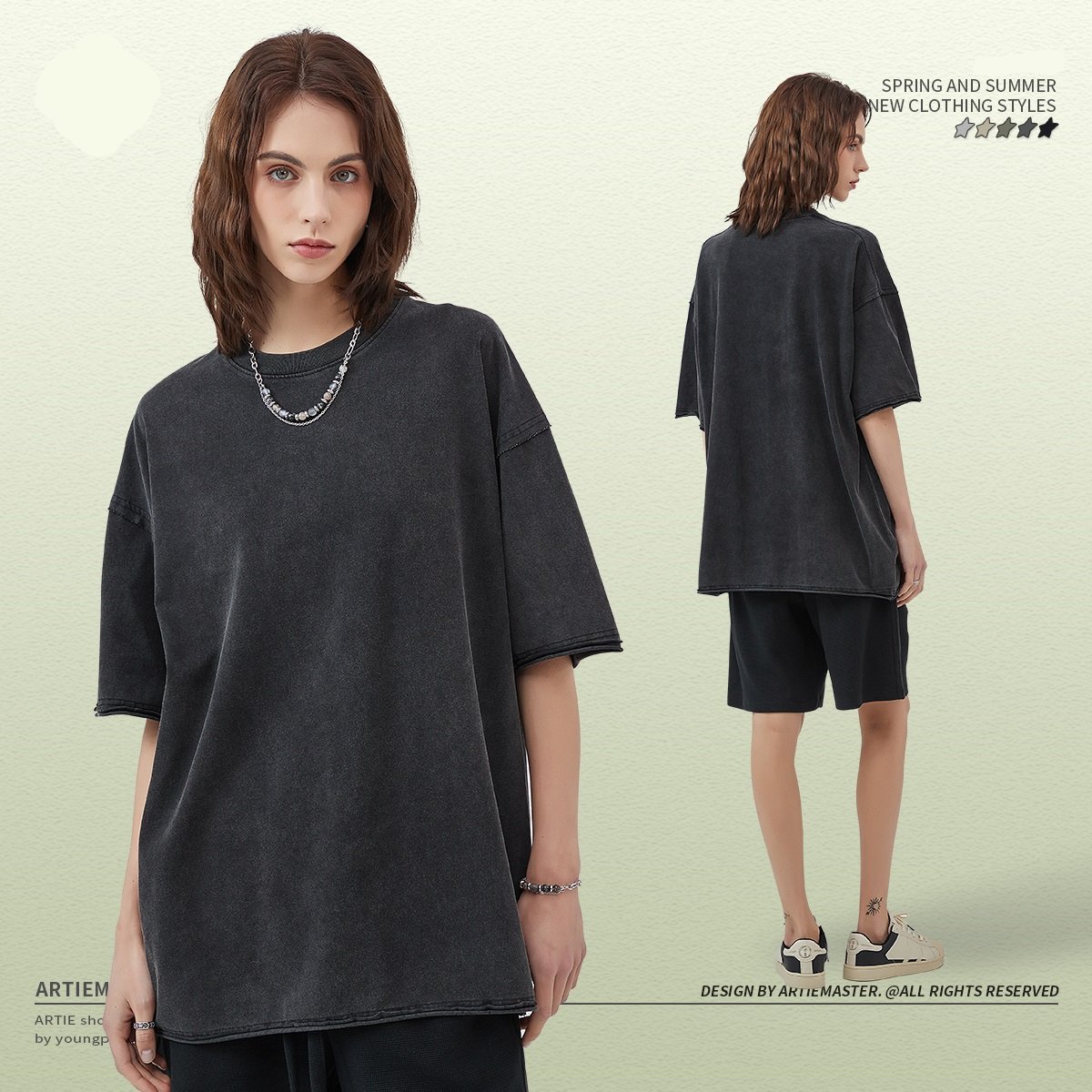 Vintage Wash Tshirt Men's T-shirts Wholesale Clothing Plain Heavyweight Cotton Custom Logo Oversized Hemmin Batik T-shirt