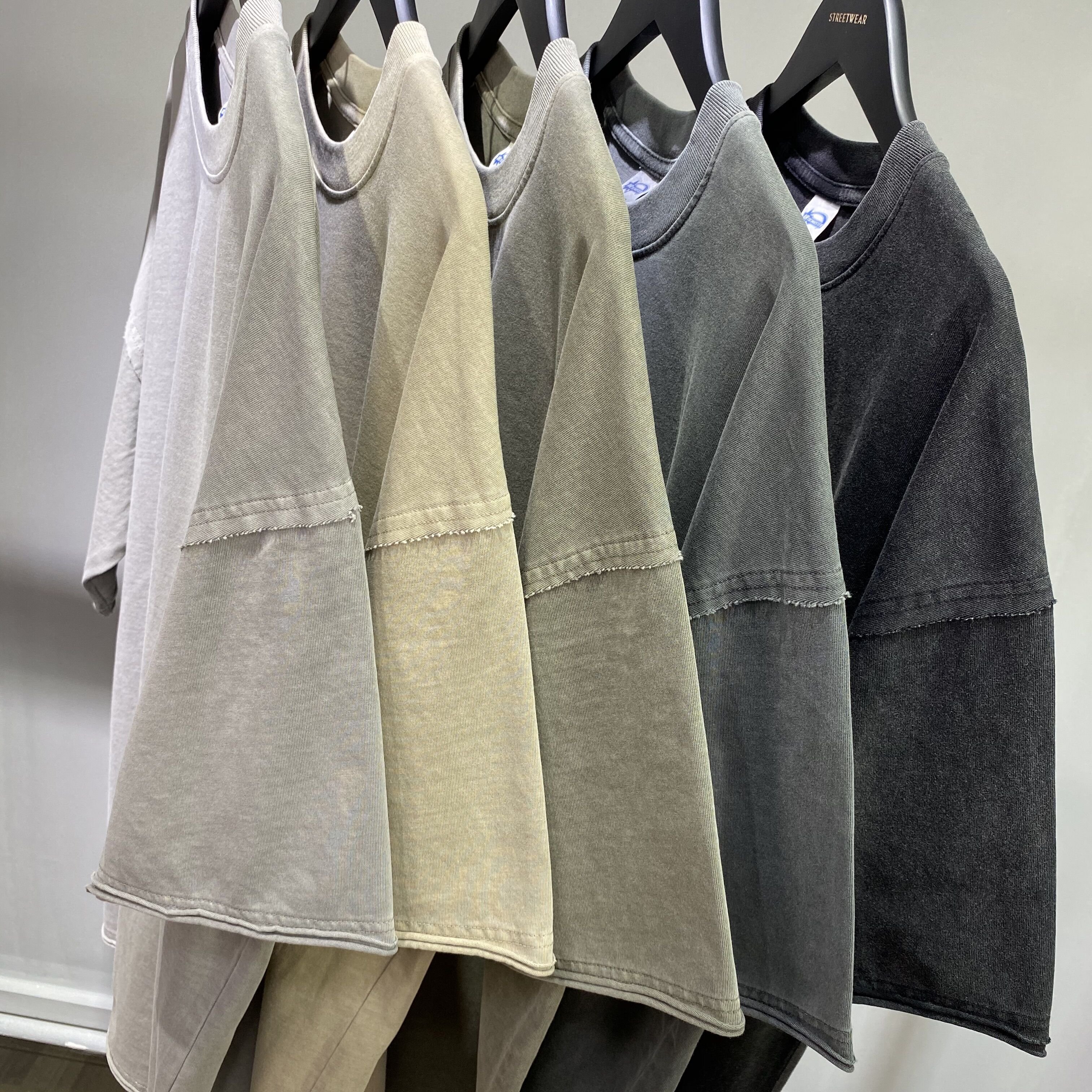 Vintage Wash Tshirt Men's T-shirts Wholesale Clothing Plain Heavyweight Cotton Custom Logo Oversized Hemmin Batik T-shirt
