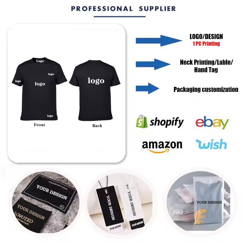 High Quality Plus Size Clothes T Shirt For Men Custom Printing Round Neck Blank Short Sleeve 100% Cotton Plain Men T Shirt