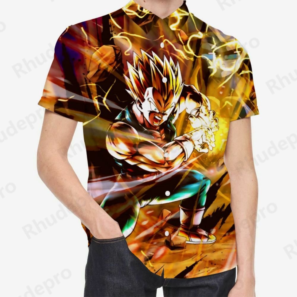 Summer Blouse Men's Shirt Short Sleeve Shirts Dragon Balls Goku Original 2024 Social Fashion Male Clothes Beach Style Cute Cool