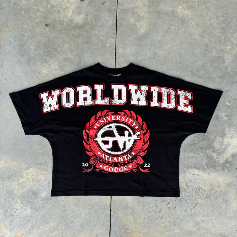 Customizable 100% Cotton DTG Printed Men's Oversize Boxy T-Shirts 300 GSM Heavyweight High Quality O-Neck Casual Letter OEM