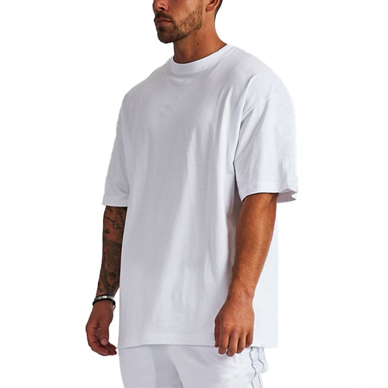Breathable Custom Oversized Cotton Streetwear Tees Shirts Plain Heavyweight Plus Size Men's T-shirts