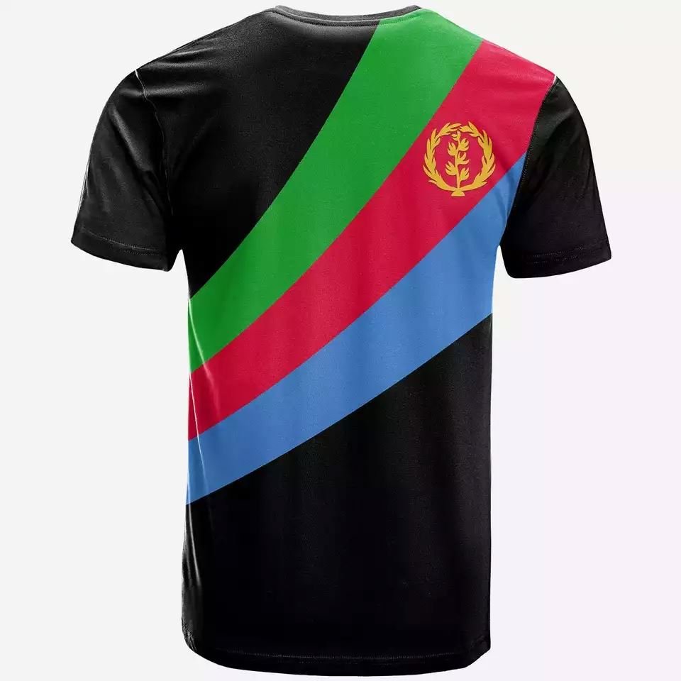 Personalized Eritrea Striped Mens Oversized Tshirt White And Black Printed T-shirts For Men Streetwear Men's T-shirts Polyester