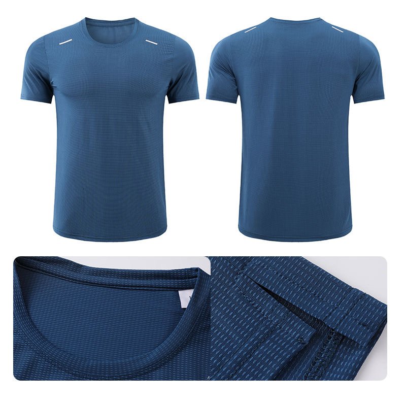 RTS Sweat Breathable Training T-shirt Polyester Spandex European sizes Shirts Men's Compression Gym Shirt