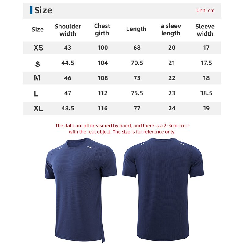 RTS Sweat Breathable Training T-shirt Polyester Spandex European sizes Shirts Men's Compression Gym Shirt