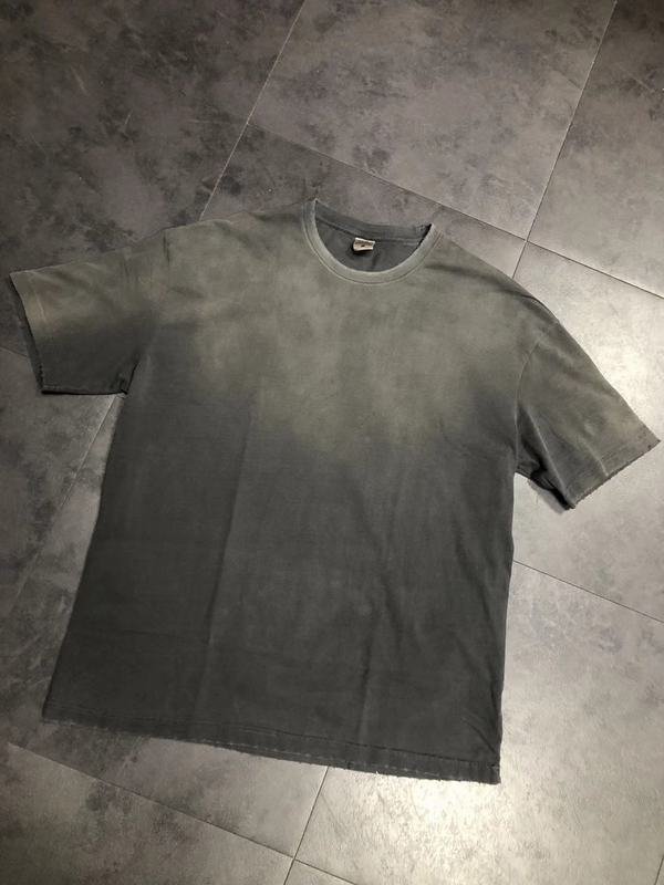 Wholesale custom 1145# 200g vintage wash used Gradient tshirts Dropped shoulder loose short sleeves oversize men's T-shirt