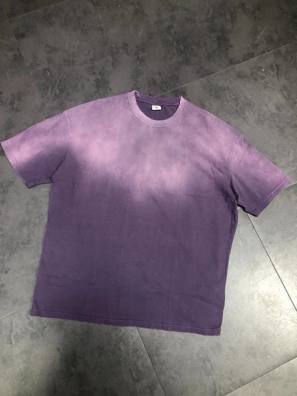 Wholesale custom 1145# 200g vintage wash used Gradient tshirts Dropped shoulder loose short sleeves oversize men's T-shirt