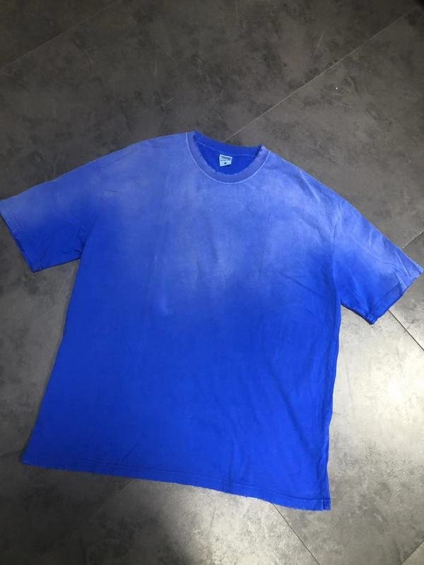 Wholesale custom 1145# 200g vintage wash used Gradient tshirts Dropped shoulder loose short sleeves oversize men's T-shirt