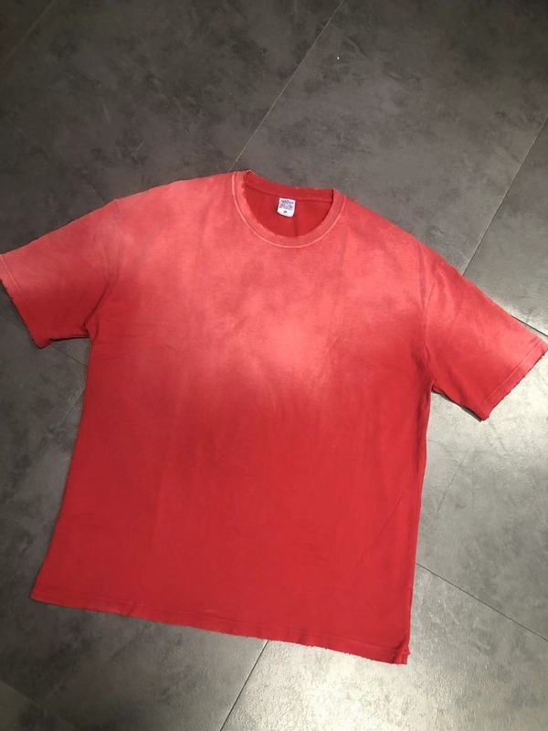 Wholesale custom 1145# 200g vintage wash used Gradient tshirts Dropped shoulder loose short sleeves oversize men's T-shirt