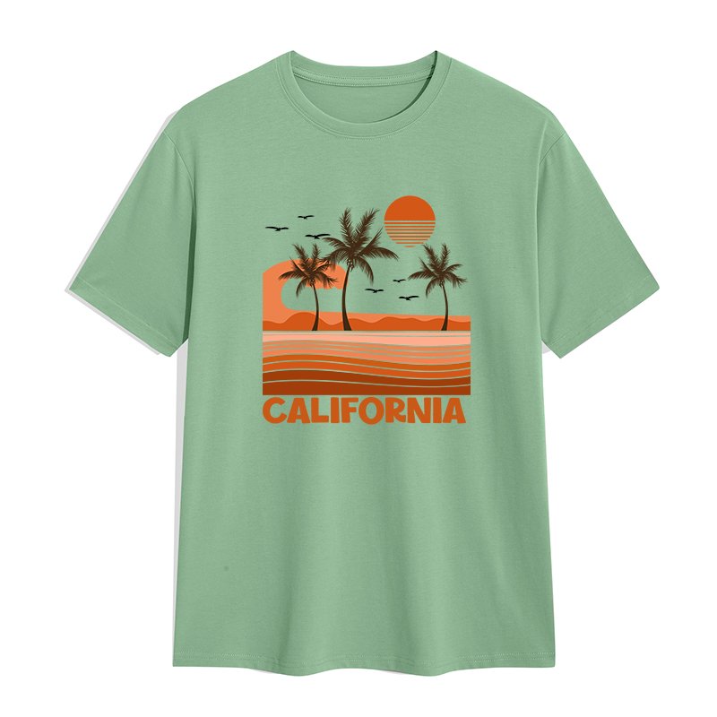 2024 New America fashion t shirt gym men California sandbeach letter graphic t shirts print Cotton Street Wear men's t-shirts