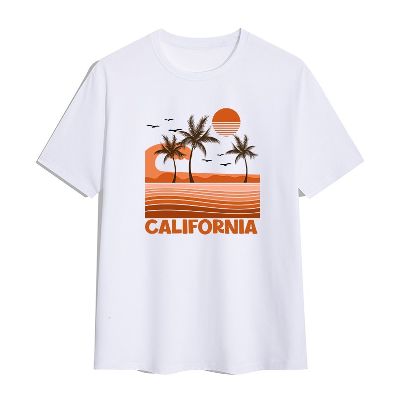 2024 New America fashion t shirt gym men California sandbeach letter graphic t shirts print Cotton Street Wear men's t-shirts