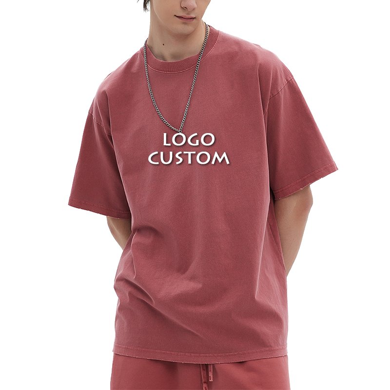 Outdoor Casual Loose Breathable Drop Shoulder Mens T Shirt Custom Logo Washed Dyed Distress Men's T Shirts