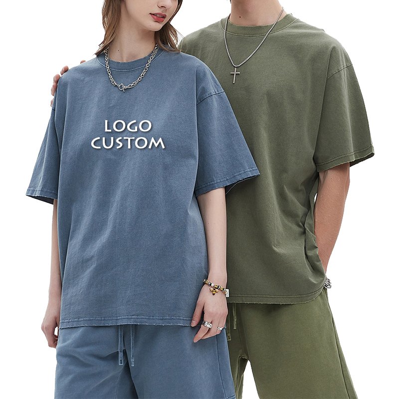 Outdoor Casual Loose Breathable Drop Shoulder Mens T Shirt Custom Logo Washed Dyed Distress Men's T Shirts