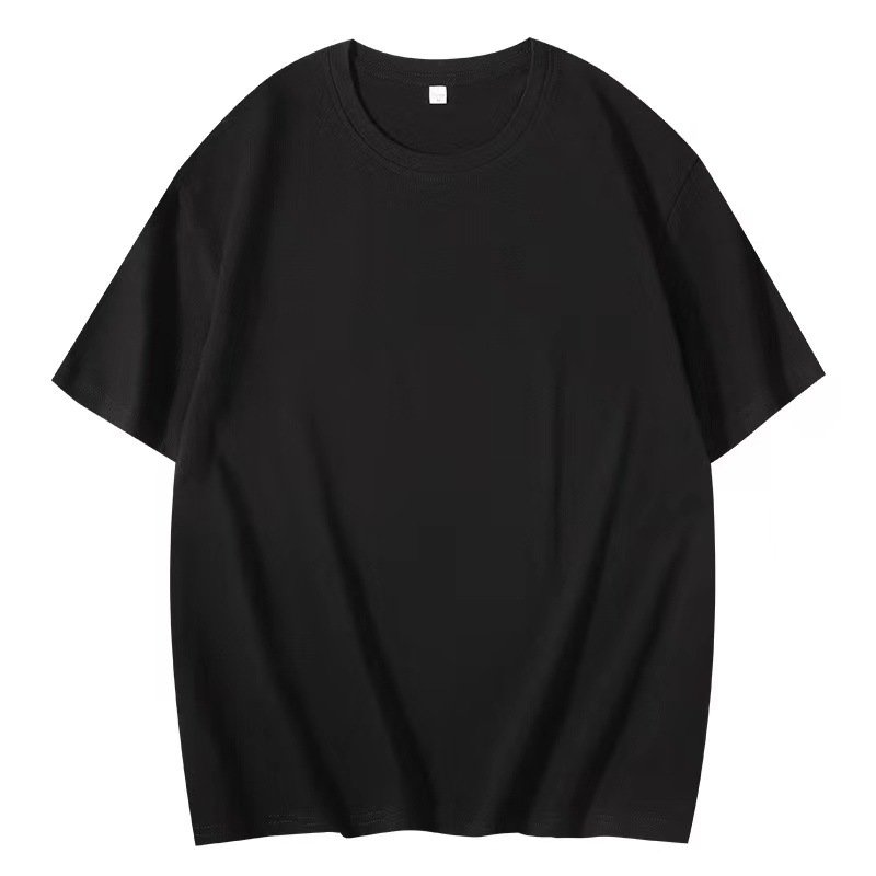 Hot Sale 100% Cotton Unisex Oversized Solid Short Sleeves T-shirt Breathable Skin Friendly Quick Drying Casual Top Shirt