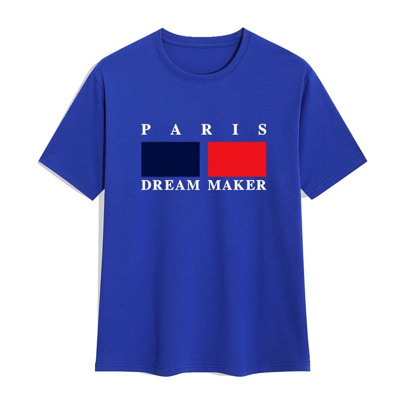 French romantic street wear t shirt heavy loose Breathable paris dream maker letter graphic t shirts print cotton men's t-shirts