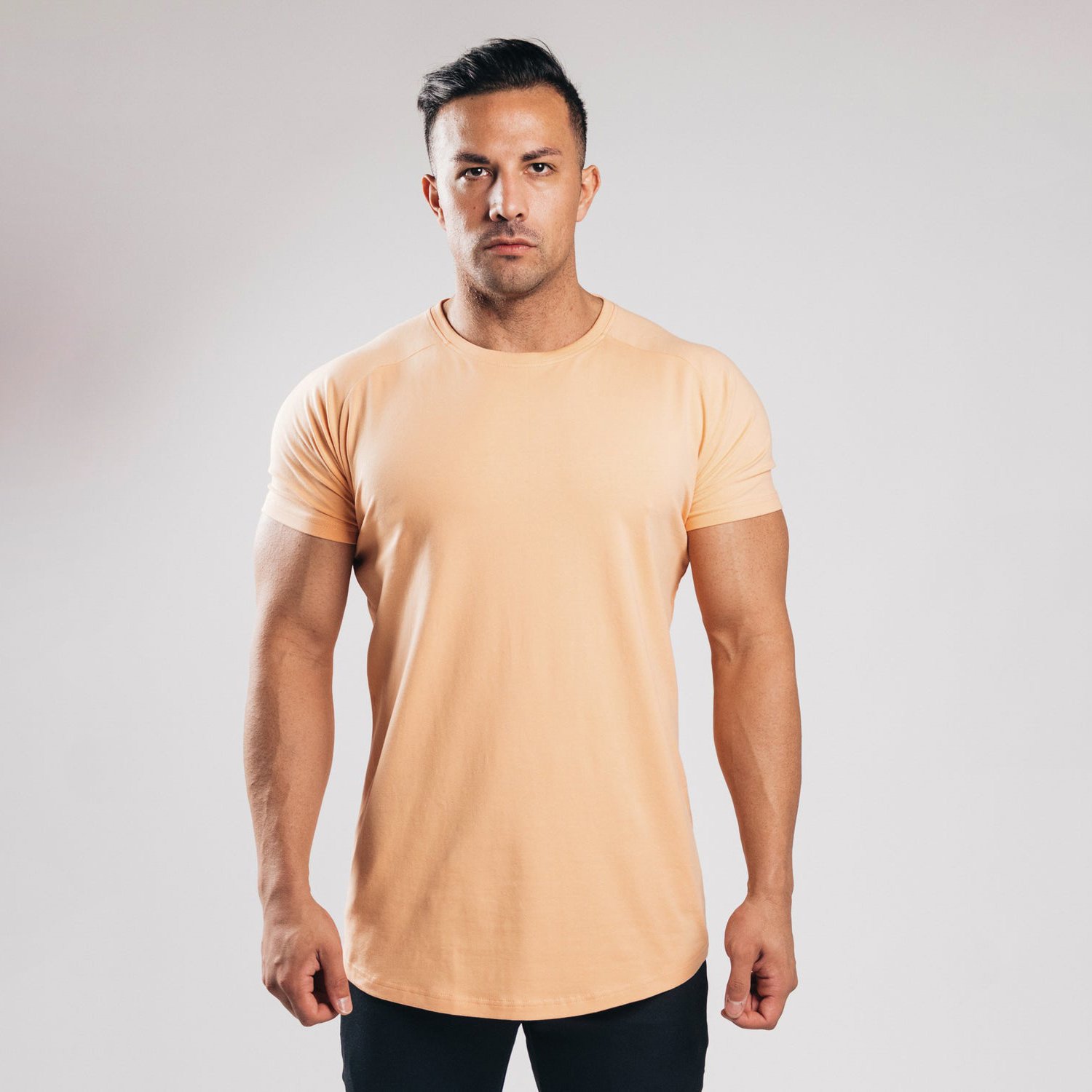Wholesale New Design Custom Made Raglan Sleeve 100% Cotton Jersey Fabric Slim Fit T-shirt For Men